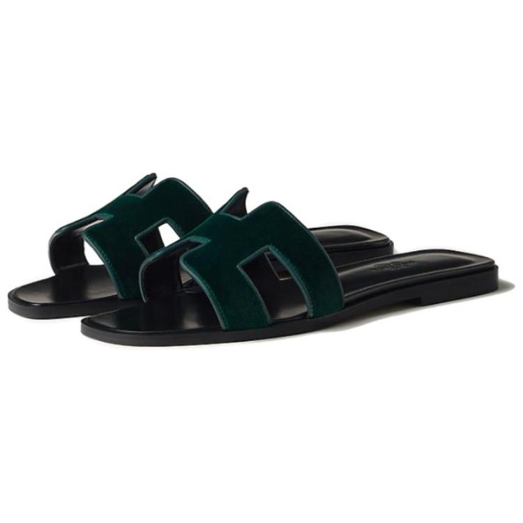 (W) HERMES Velvet 'Lightweight Versatile Green Slides' 圖 4