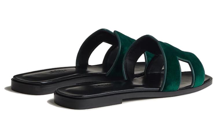 (W) HERMES Velvet 'Lightweight Versatile Green Slides' 圖 5