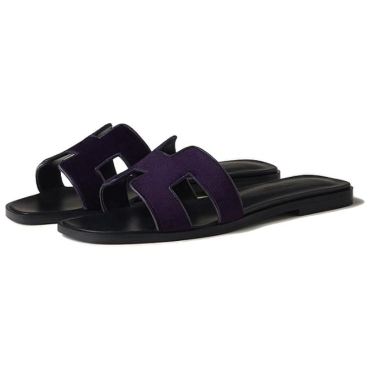 (W) HERMES Velvet 'Purple Slides' 圖 4