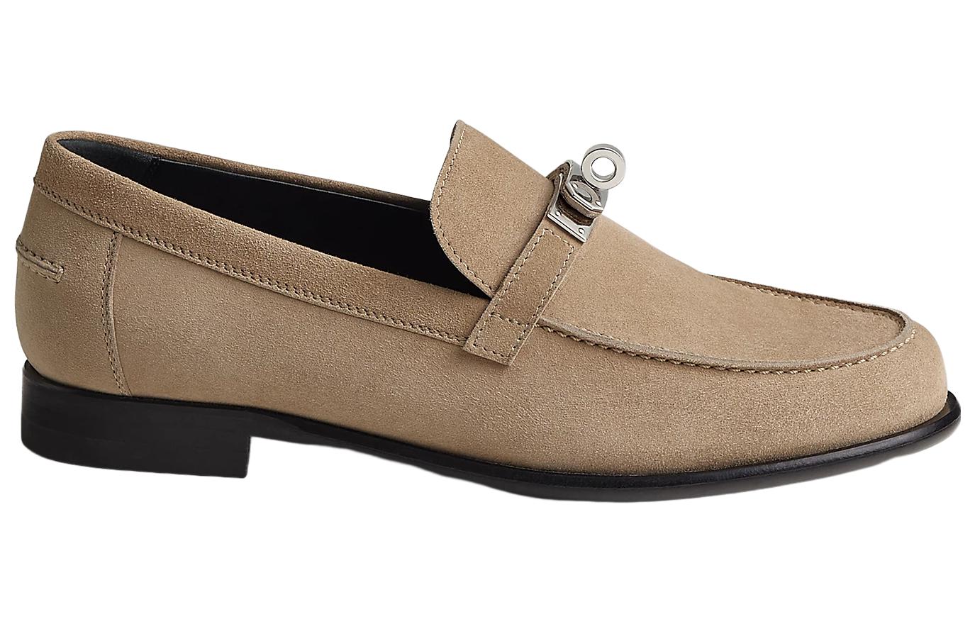 Order (W) HERMES Velluto Mocassino Semplice Marrone H221087Z-1J