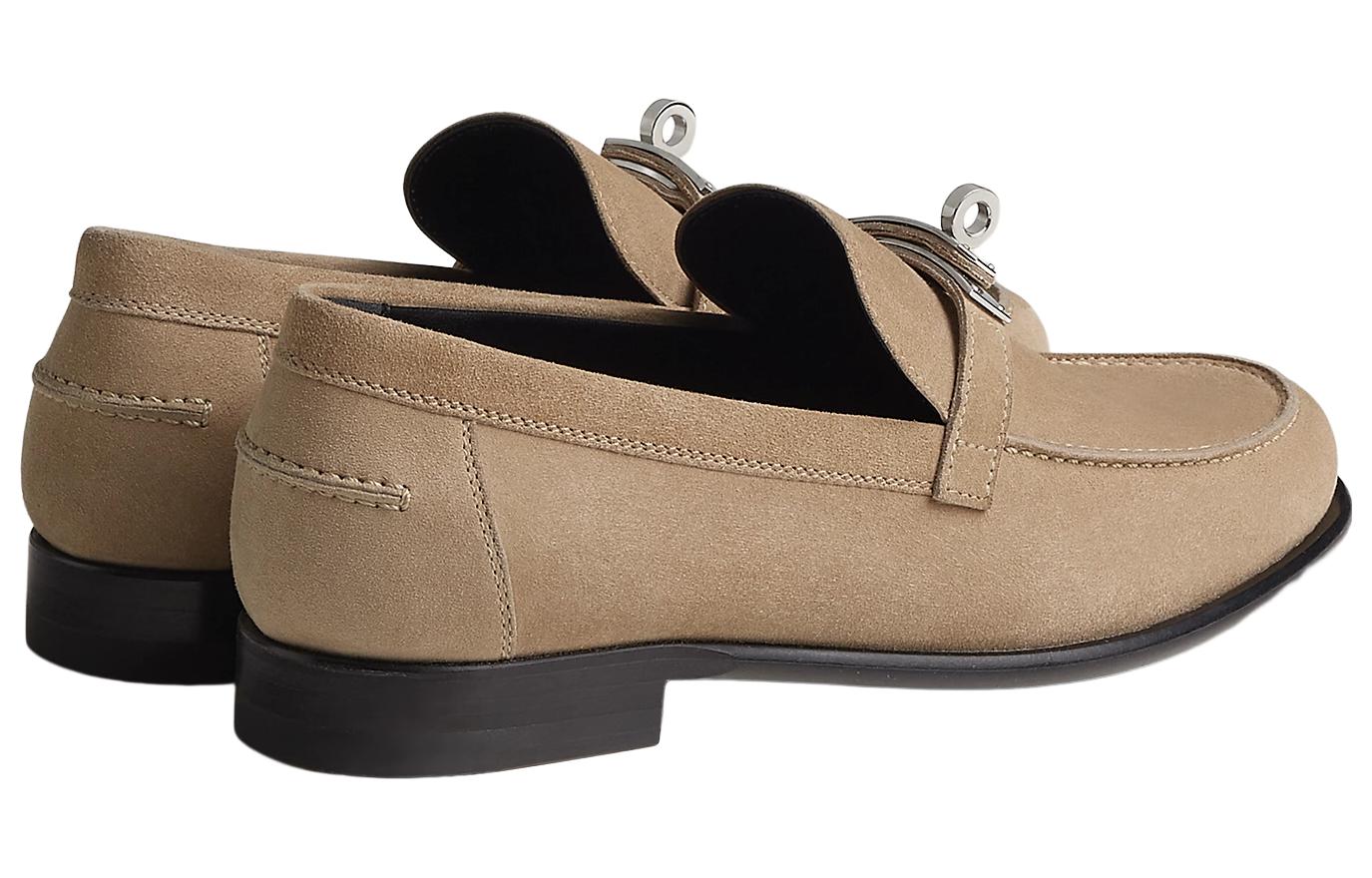 Shop (W) HERMES Velluto Mocassino Semplice Marrone H221087Z-1J