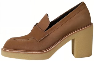 (Women) HERMES Velvet Comfort 7cm High Heels 'Elegant Chunky Heel Brown' H212053Z-E5 (Women) HERMES Velvet Comfort 7cm High Heels 'Elegant Chunky Heel Brown' H212053Z-E5
