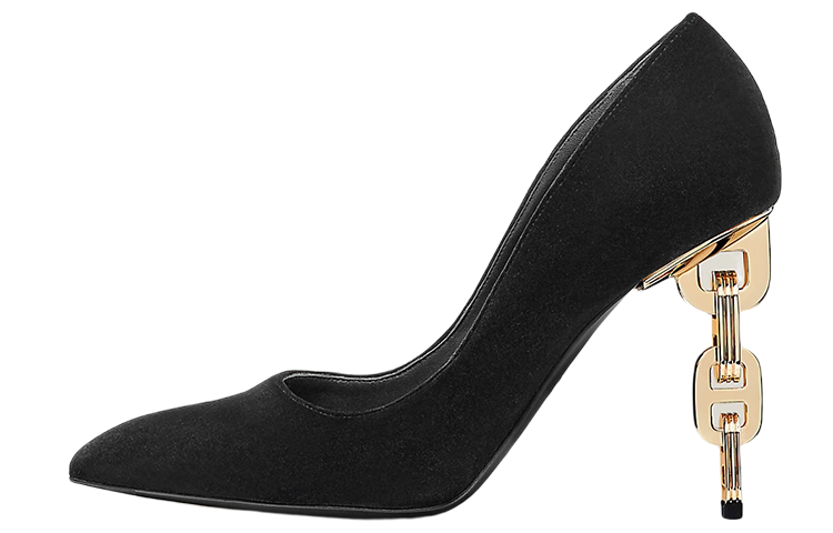 Buy (W) 爱马仕黑色天鹅绒高跟鞋 H212009Z-02