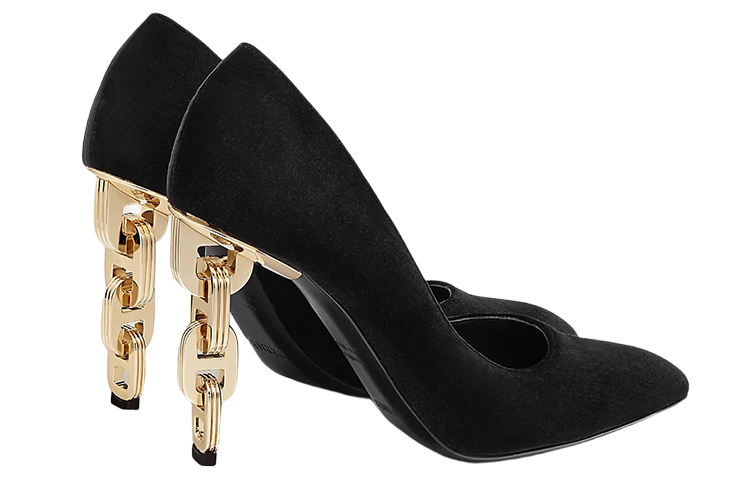 Shop (W) 爱马仕黑色天鹅绒高跟鞋 H212009Z-02