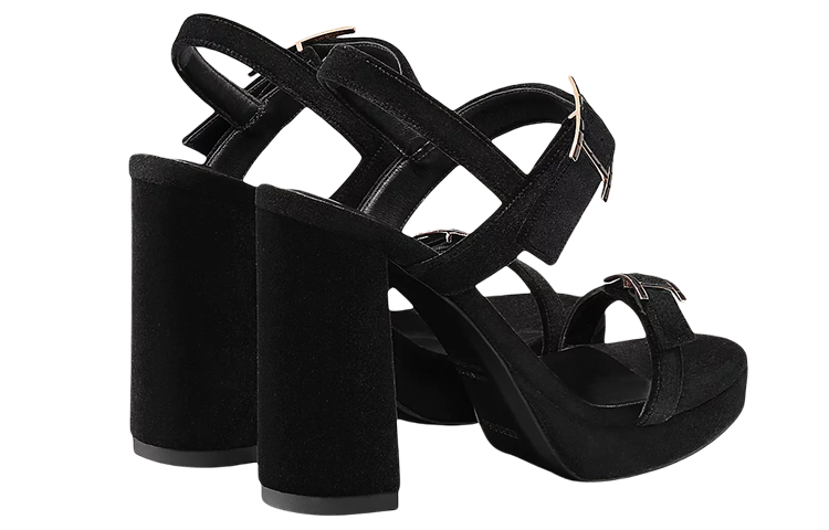 (W) HERMES Velvet Sandals 'Black' 圖 3