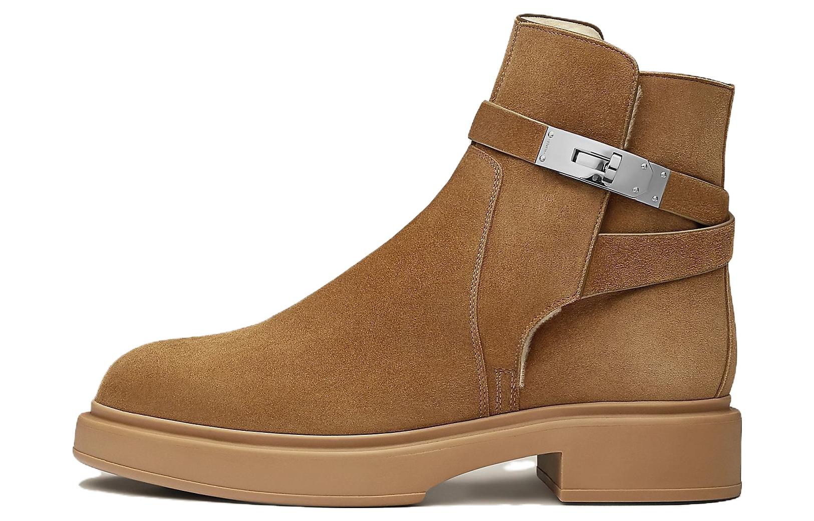 Buy (W) HERMES Sepatu Boot Gesper Veo 'Kulit Coklat' H212112Z-A3350