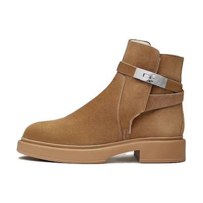 (W) HERMES Veo Buckle Boot 'Brown Leather'