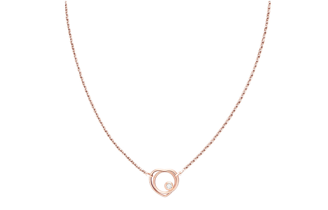 (Women) HERMES Vertige Heart Necklace Extra Small Accessory. H119311B-00ST