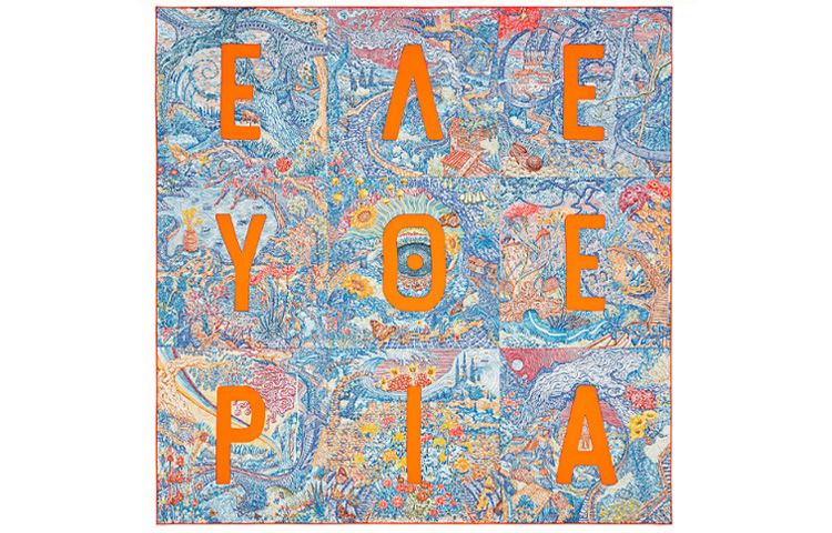 (Women) HERMES Viva Liberty 90cm Silk Scarf for Women Blue Orange H003752S-08