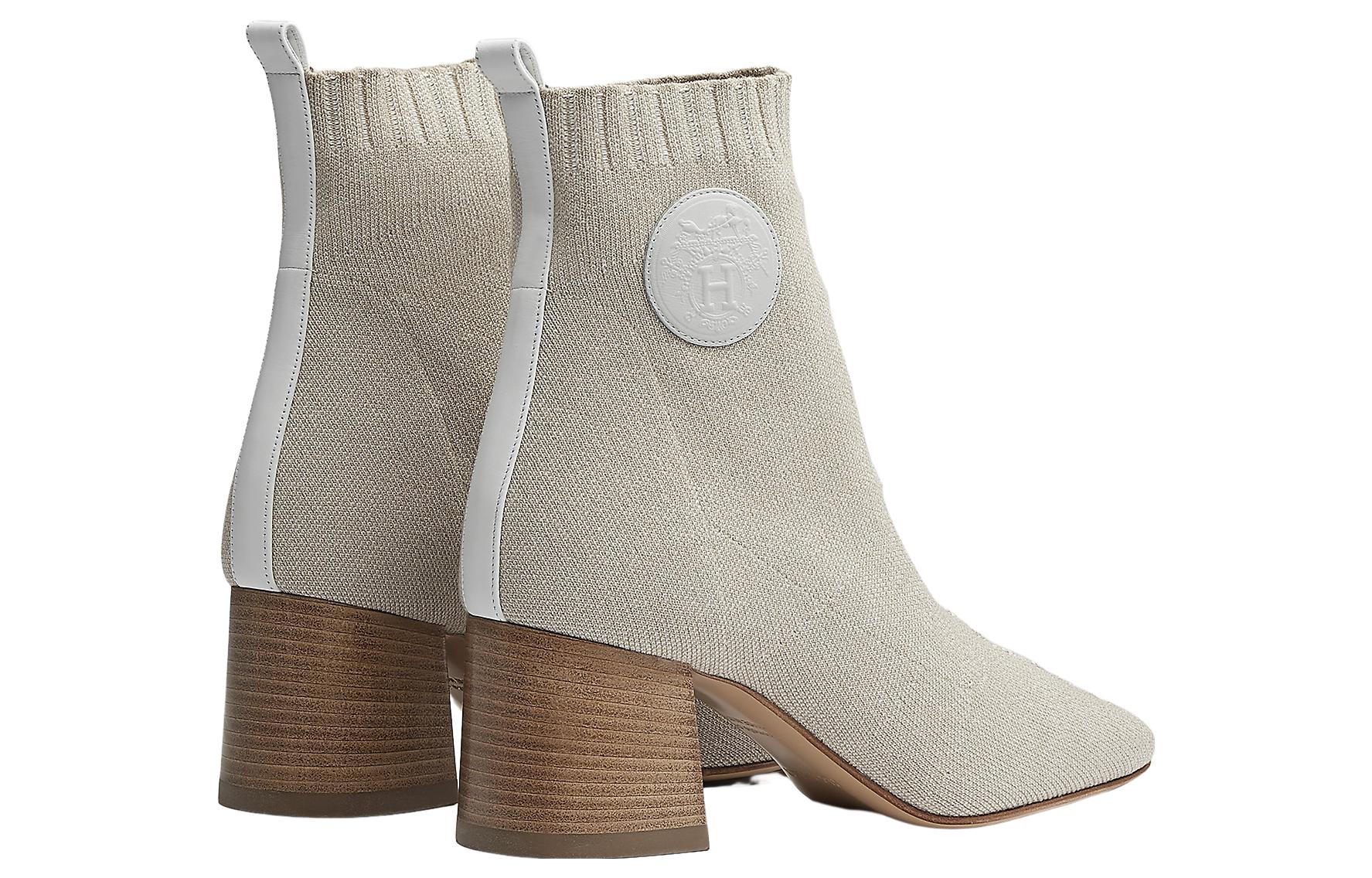 Shop HERMES愛馬仕 Volver 織物 百搭時尚 短靴 女款 灰色