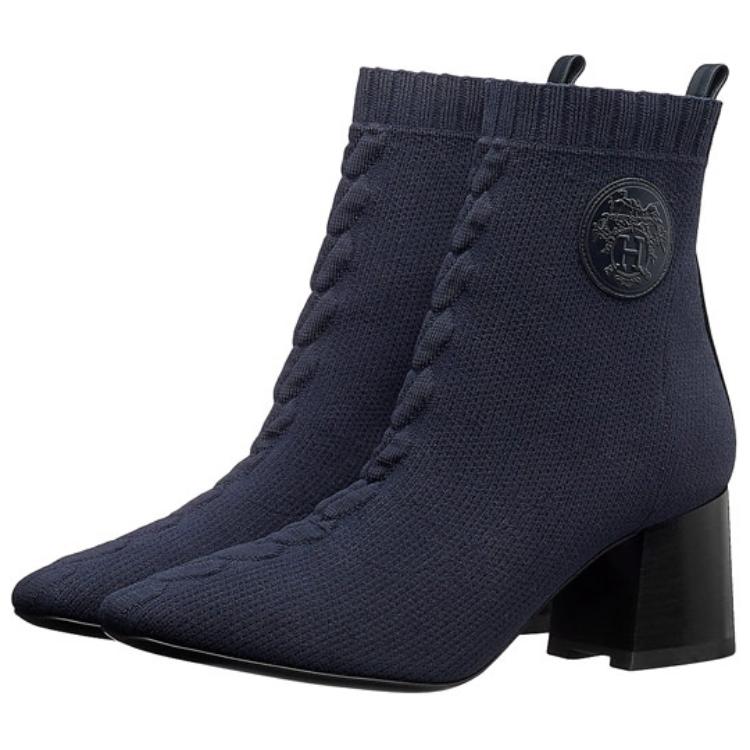 Lookbook (W) 爱马仕 Volver 蓝色针织踝靴 H192034Z-O5
