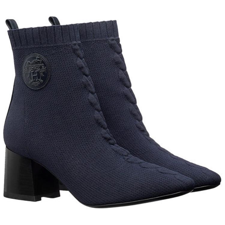 Shop (W) 爱马仕 Volver 蓝色针织踝靴 H192034Z-O5