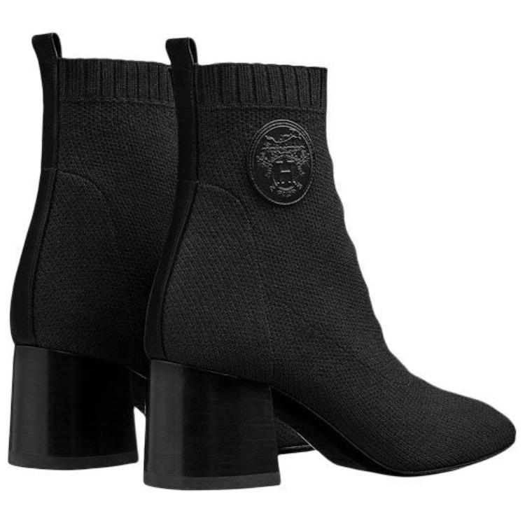 Shop HERMES 愛馬仕 Volver 針織 女款 短筒靴 黑色