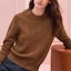 Shop (Women) HERMES Voyage Smoke Brown Wool Knit Pullover Sweater H0H2616DDE5