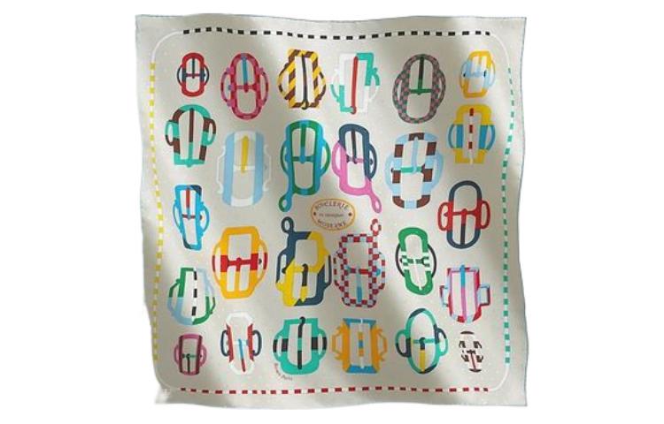 (Women) HERMES White Modern Clasp Embroidered Perforated Bag with Scarf for Women. H983351S-07