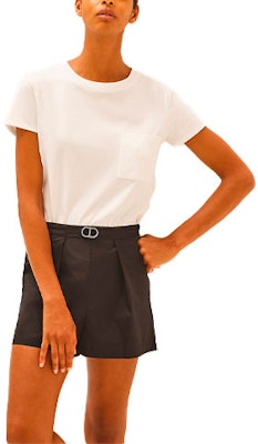 (Women) HERMES White Pocket Short Sleeve T-Shirt H1E4609DG90 Order (Women) HERMES White Pocket Short Sleeve T-Shirt H1E4609DG90