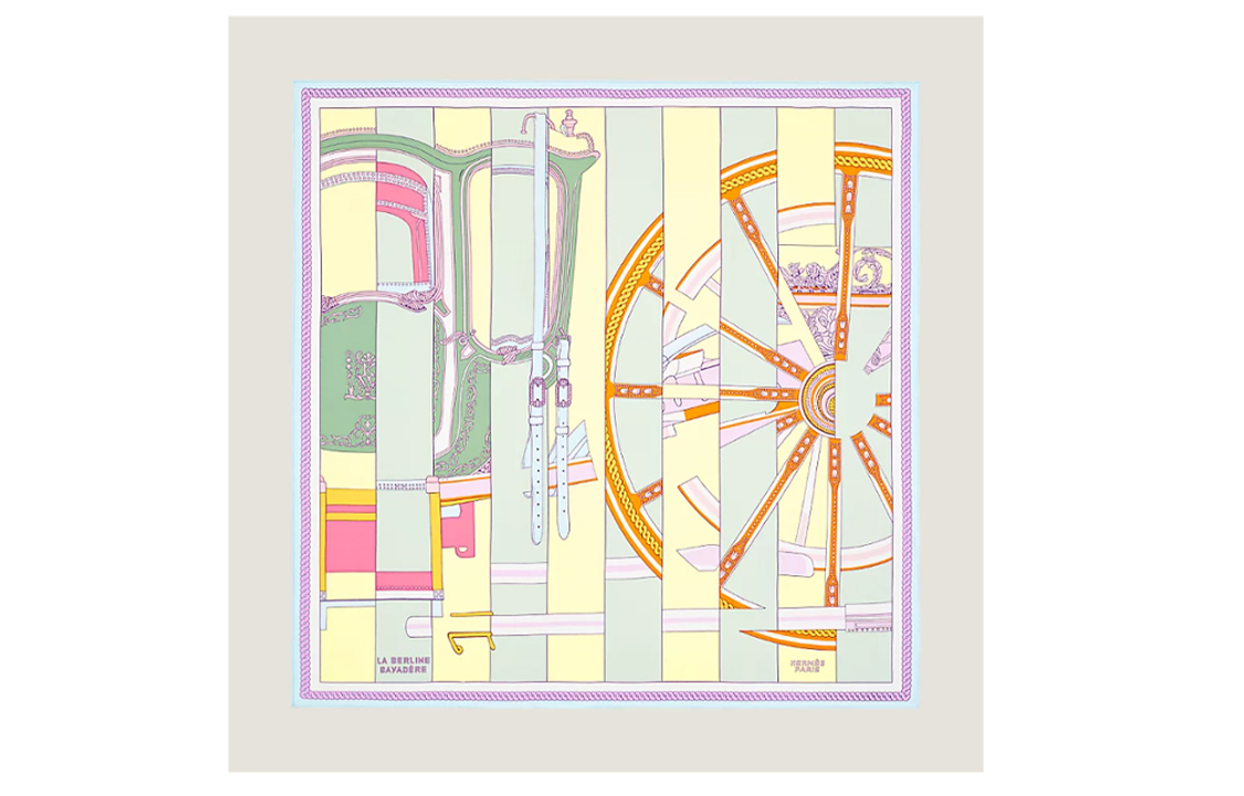 (Women) HERMES White Silk Scarf - Versatile Styling 003864s 15