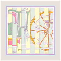 (Women) HERMES White Silk Scarf - Versatile Styling 003864s 15 (Women) HERMES White Silk Scarf - Versatile Styling 003864s 15