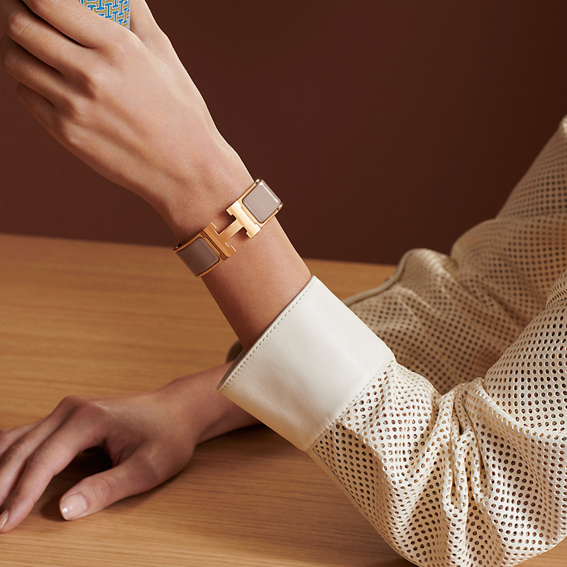 (Women) HERMES Wide Clac H Gold Plated Bracelet H300001F-19 圖 3