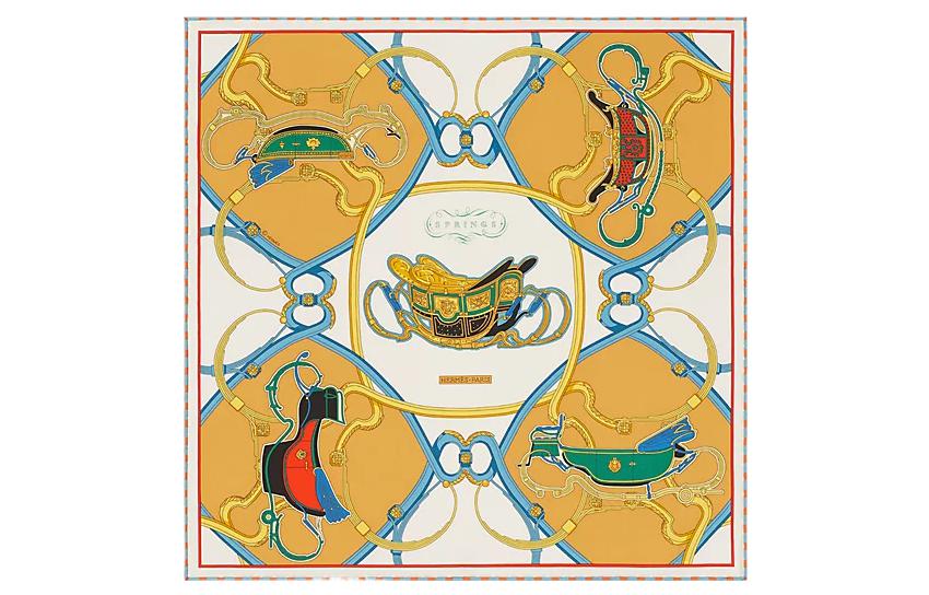(Women) HERMES Women’s Silk Scarf Yellow Twill with Hand-Rolled Edges. H893989S02 圖 2
