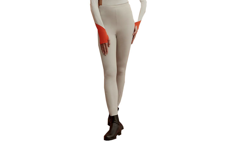 (Women) HERMES Women’s Slim Fit Solid Color Leggings with Hidden Zipper Grey H800726EV02