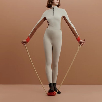 (W) 爱马仕女士修身纯色隐形拉链打底裤 灰色 H800726EV02 Lookbook (W) 爱马仕女士修身纯色隐形拉链打底裤 灰色 H800726EV02