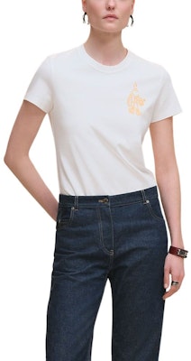 (Women) HERMES Women’s White Regular Fit T-Shirt Short Sleeve Casual Knit Tee FW25 H5H4632DC90 Buy (Women) HERMES Women’s White Regular Fit T-Shirt Short Sleeve Casual Knit Tee FW25 H5H4632DC90