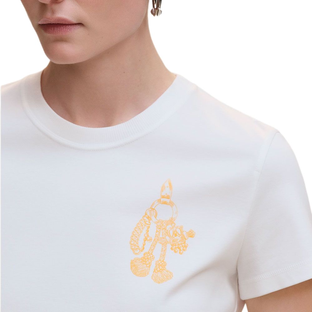 Purchase (Women) HERMES Women’s White Regular Fit T-Shirt Short Sleeve Casual Knit Tee FW25 H5H4632DC90
