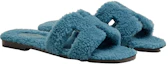 Order (W) HERMES Wollgefütterte Slip-On Hausschuhe ''Blau'' H212178Z-25