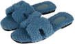 Shop (W) HERMES Wollgefütterte Slip-On Hausschuhe ''Blau'' H212178Z-25
