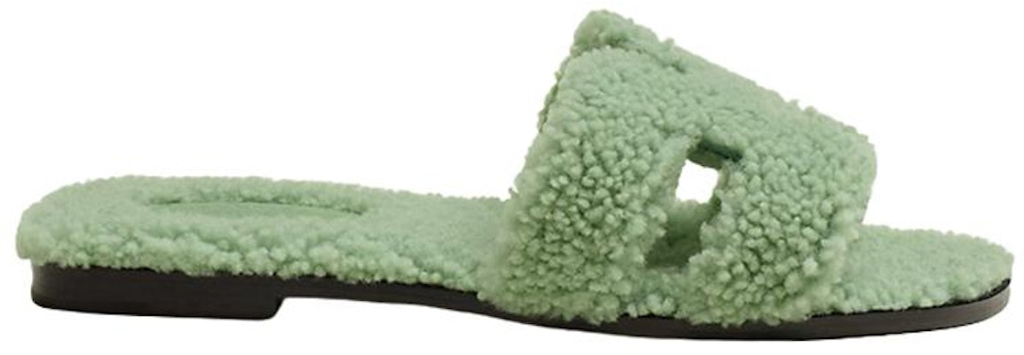 (Women) HERMES Wool-Lined Slip-On Slippers 'Green' H212178Z-6A Order (Women) HERMES Wool-Lined Slip-On Slippers 'Green' H212178Z-6A