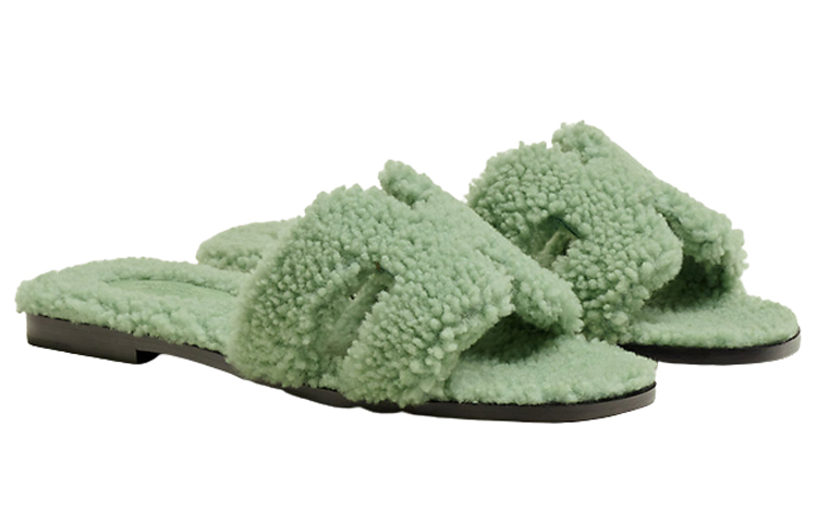 Lookbook HERMES 愛馬仕 羊毛涼鞋 女款 綠色