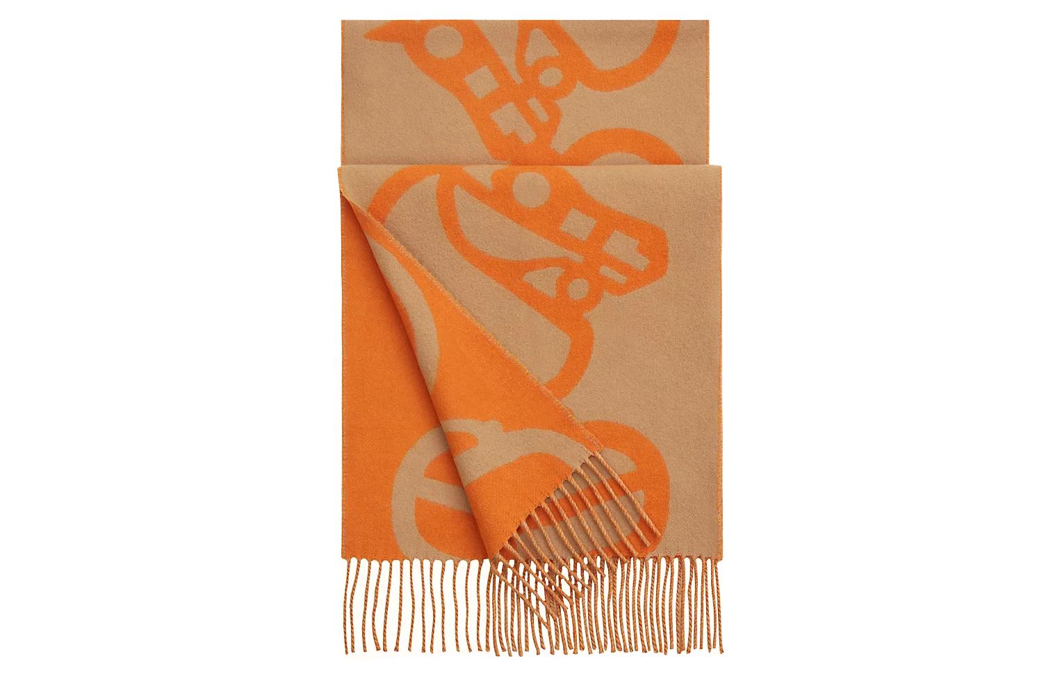 (Women) HERMES Wool and Cashmere Scarf  Horsehead Pattern Design H259078S-07 圖 2