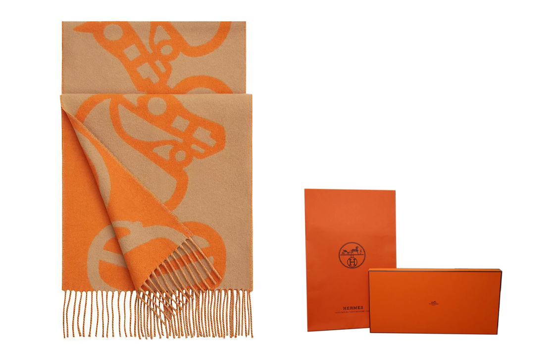 (Women) HERMES Wool and Cashmere Scarf  Horsehead Pattern Design H259078S-07 圖 5