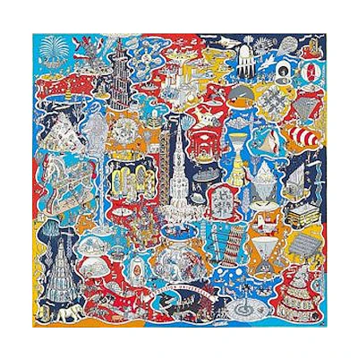 (Women) HERMES World Expo 90cm Scarf H003536S-05