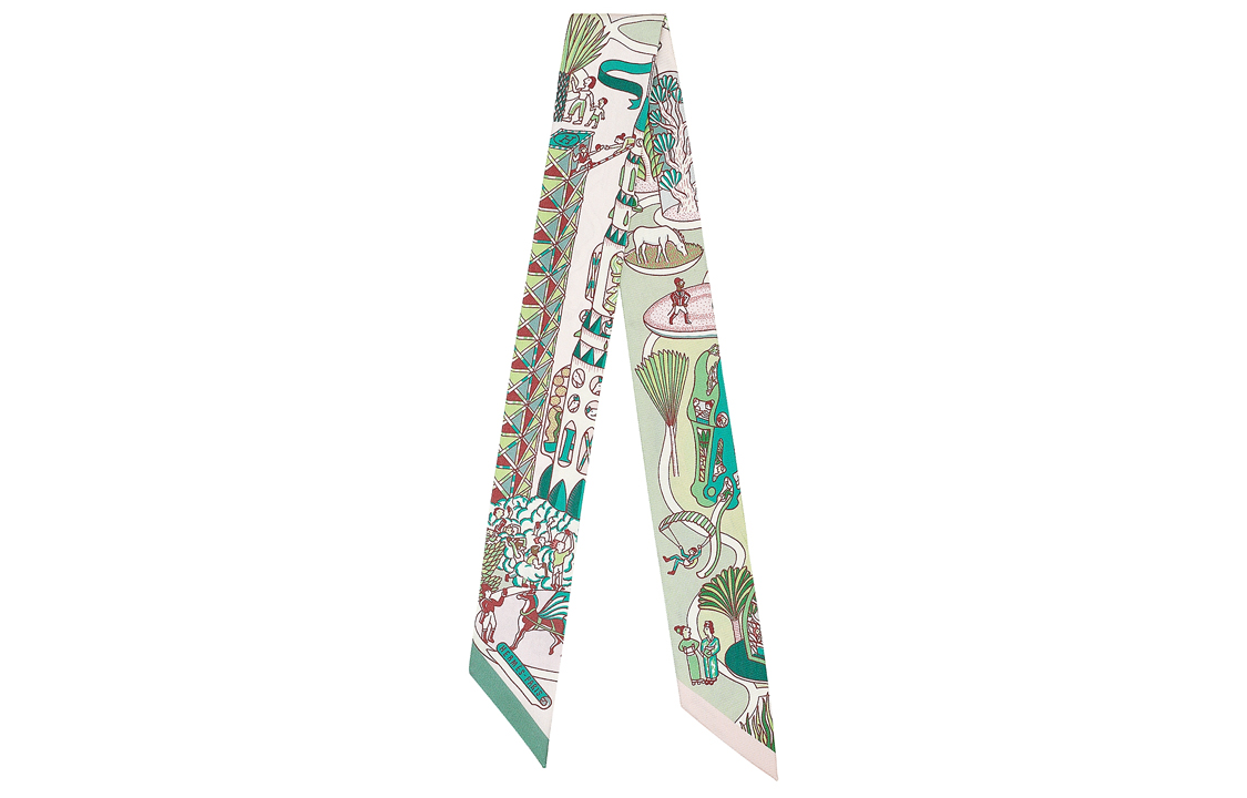 (Women) HERMES World Expo Twilly Silk Scarf Ribbon Green H063536S-01 圖 2