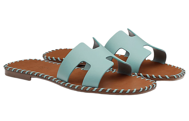 Lookbook HERMES 愛馬仕 編織小牛皮涼鞋 女款 藍色