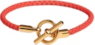 Buy (W) エルメス ウーブンデザイン カーフスキンレザー ブレスレット オレンジ レディース用 H071681F G0T2