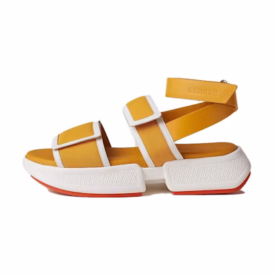 (W) HERMES Woven Platform Sandals 'Yellow'