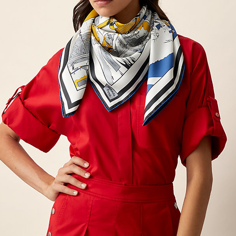 (Women) HERMES Wow 90cm Double-Sided Silk Scarf for Women. H903463S-04 圖 5