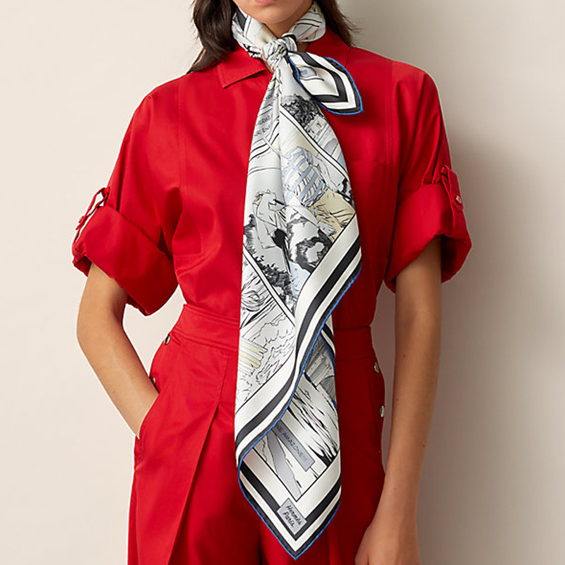 (Women) HERMES Wow 90cm Double-Sided Silk Scarf for Women. H903463S-04 圖 6