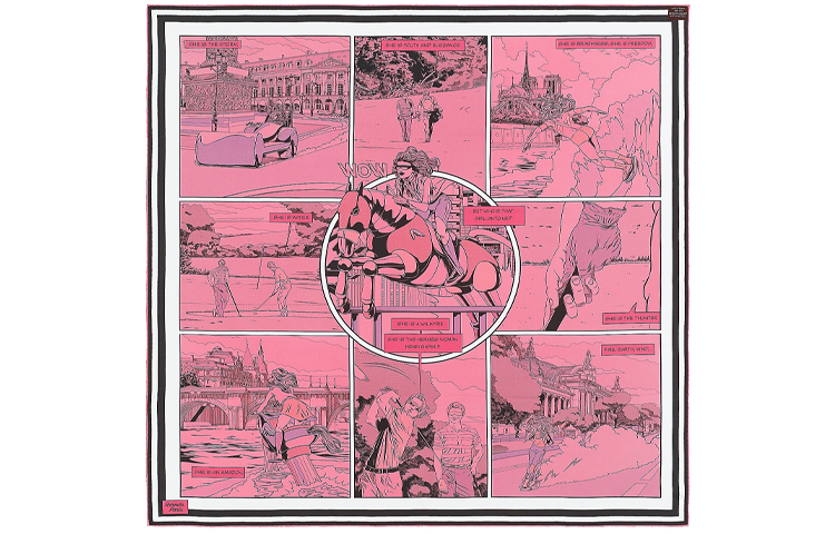 (Women) HERMES Wow Double-sided Twill Silk Scarf for Women Pink/Green H903463S-02 圖 4