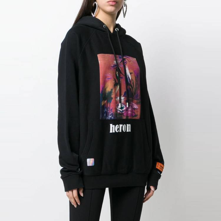 Lookbook (W) Heron Preston 黑色連帽衫 彩色鶴圖案 HWBB005R197570261088