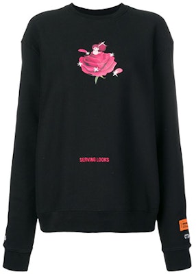 (Women) HERON PRESTON Black Rose Petal Hoodie Women HWBA001E186010221028 Buy (Women) HERON PRESTON Black Rose Petal Hoodie Women HWBA001E186010221028