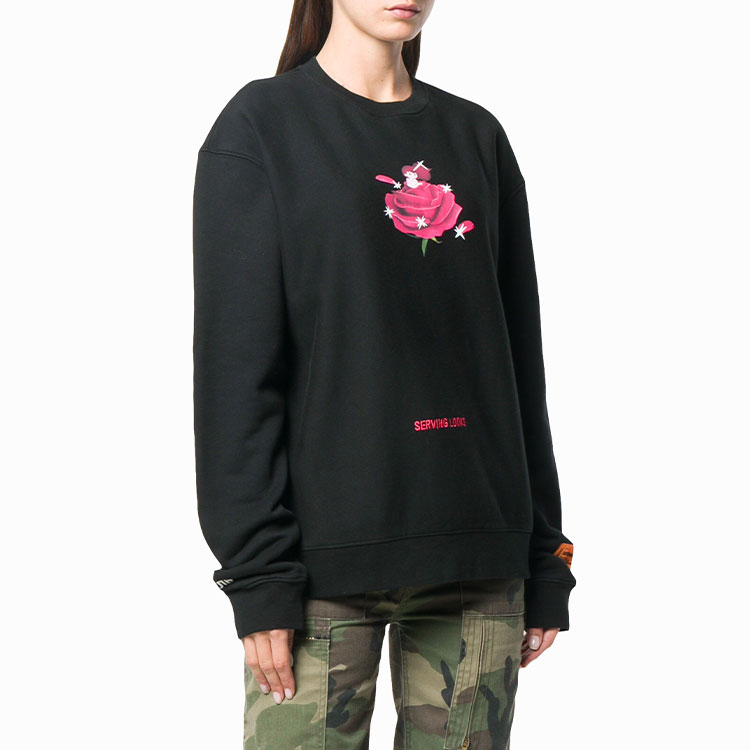 Lookbook (Women) HERON PRESTON Black Rose Petal Hoodie Women HWBA001E186010221028