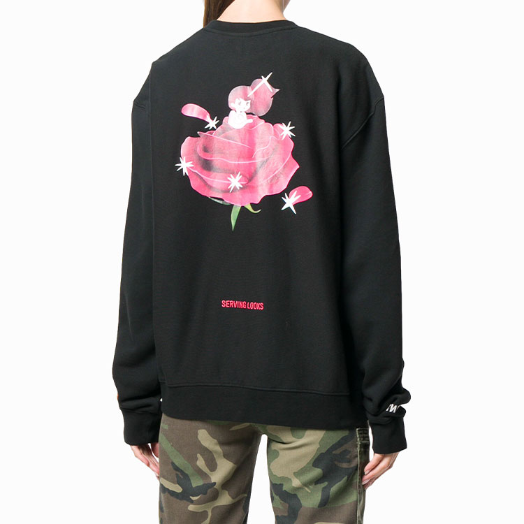Shop (Women) HERON PRESTON Black Rose Petal Hoodie Women HWBA001E186010221028