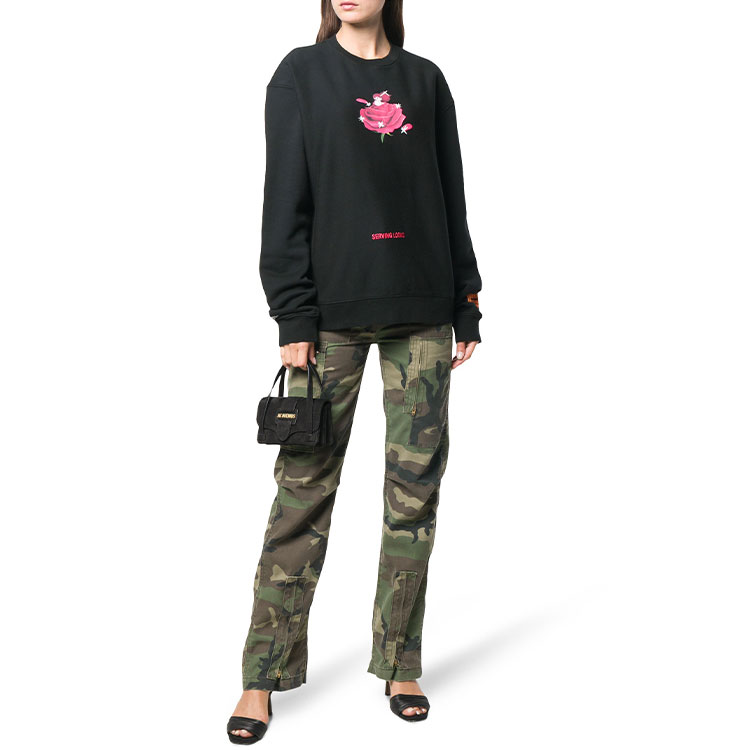 Purchase (Women) HERON PRESTON Black Rose Petal Hoodie Women HWBA001E186010221028
