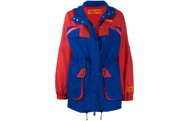 (Women) HERON PRESTON Blue Hooded Parka Jacket HWEA012R197300073188