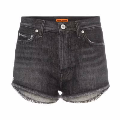 (Women) HERON PRESTON Frayed Denim Shorts Grey Black HWYC002R197530351001