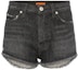 Order (Women) HERON PRESTON Frayed Denim Shorts Grey Black HWYC002R197530351001